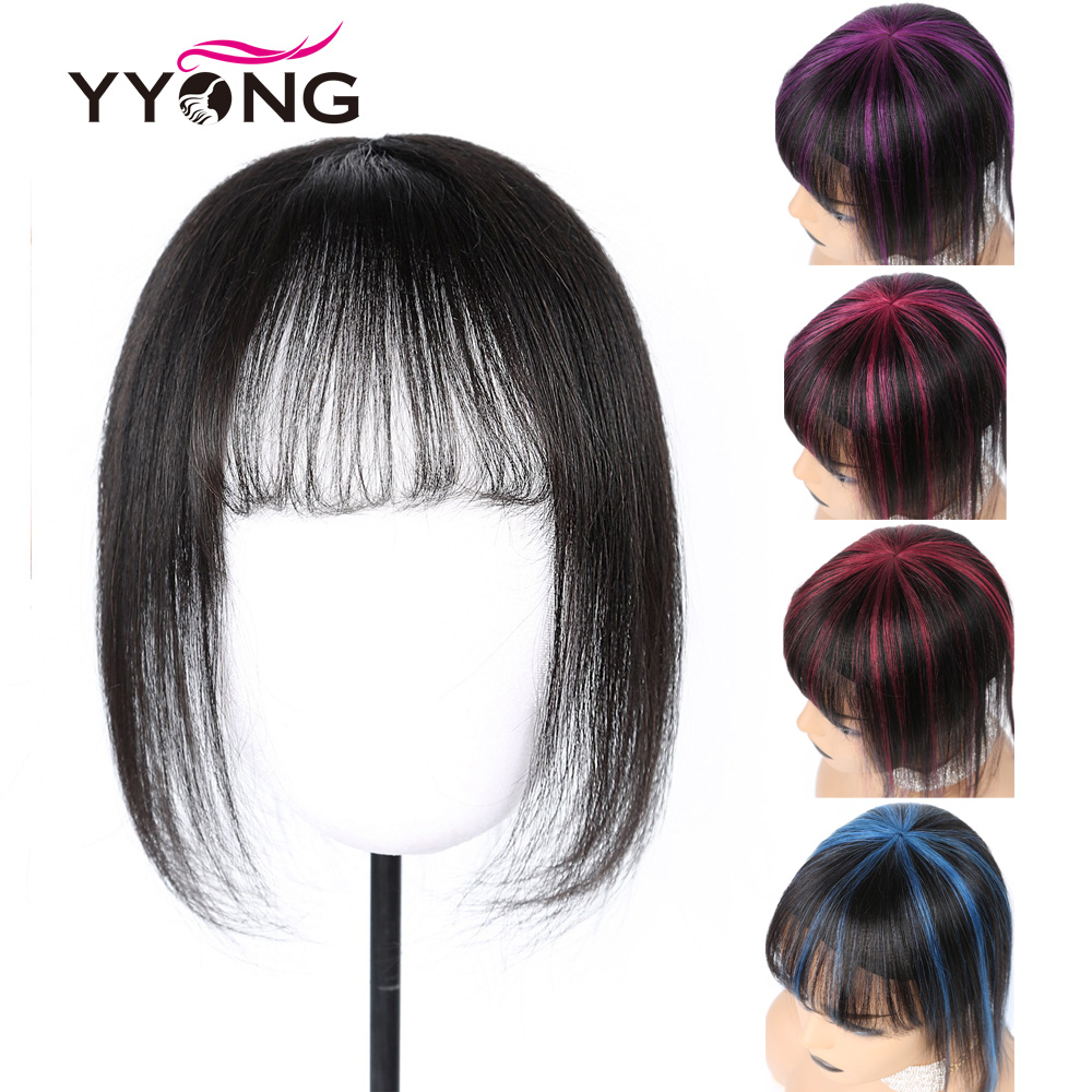 Yyong Coloed Human Hair Bangs  ͽټ  Ŭ   ƮƮ   10 ġ